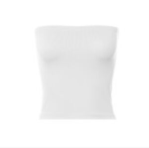 Dynamic White Strapless Long Tube Top Sz L